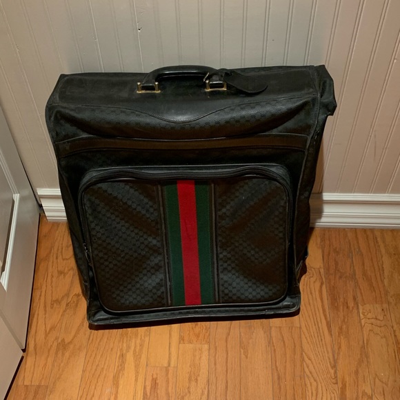 GUCCI Travel Bag Authentic 1990s Black GG Monogram - Picture 1 of 8